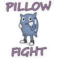 Pillow getting ready for pillow fight. Royalty Free Stock Photo