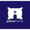 Pillow home negative space logo vector template