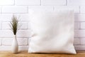 Pillow mockup with big bluestem wild grass Royalty Free Stock Photo