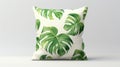 pillow monstera leaf pattern Royalty Free Stock Photo