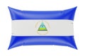 Pillow with Nicaraguan flag. 3D rendering