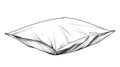 Pillow Sketch - Line Art Drawing of a Flattened Cushion Royalty Free Stock Photo