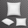 Pillow Realistic 3d Poster Transparent Background Icon Template Mockup Design Vector Illustration