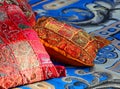 Pillows and carpets in a harem Arabic Royalty Free Stock Photo