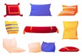 Pillows, decorative cushions isolated vector set Royalty Free Stock Photo