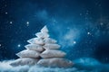 Pillows Form A Pyramid Against A Starlit Backdrop, Symbolizing Restful Sleep