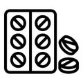 Pills aspiring icon outline vector. Health aid medication