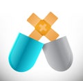 pills band aid fix solution concept illustration Royalty Free Stock Photo