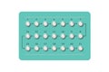 Pills blister pack. Realistic blisters with birth control pills. Planning pregnancy vector concept. Vector medicine