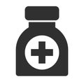 Pills bottle icon, vector medical symbol Royalty Free Stock Photo