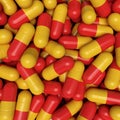Pills capsule background, 3D rendering Royalty Free Stock Photo