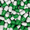 Pills capsule background, 3D rendering Royalty Free Stock Photo