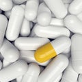 Pills capsule background, 3D rendering Royalty Free Stock Photo