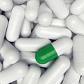 Pills capsule background, 3D rendering Royalty Free Stock Photo
