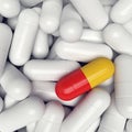 Pills capsule background, 3D rendering Royalty Free Stock Photo