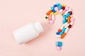Pills or capsules as a question mark. Royalty Free Stock Photo