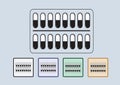 Pills and capsules icon set Royalty Free Stock Photo