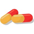Pills capsules. Vector cartoon icon