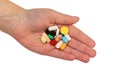 Pills in a child`s hand