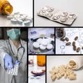 Pills collage. Medicine and health