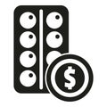 Pills compensation icon simple vector. Money benefit