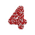 Pills digit 4 - 3d number Royalty Free Stock Photo