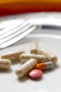 Pills on dish Royalty Free Stock Photo
