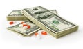 Pills dollars Royalty Free Stock Photo