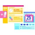 Pills dose take reminder icon create meds regimen Royalty Free Stock Photo