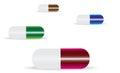 Pills and drugs isolated over white background Royalty Free Stock Photo