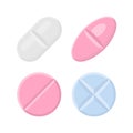 Pills and drugs vector colorful realistic icon set Royalty Free Stock Photo