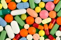 Pills on Green Royalty Free Stock Photo