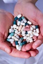 Pills in the hands Royalty Free Stock Photo