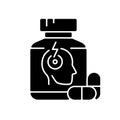 Pills for headache black glyph icon