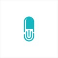 Pills icon with high five hand icon inside vector logo illustration