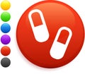 Pills icon on round internet button