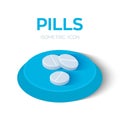 Pills isometric icon. Pharmaceutical medicine tablets. Created For Mobile, Web, Decor, Print Products, Application. Perfect for Royalty Free Stock Photo