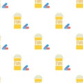 Pills in jar pattern seamless vector Royalty Free Stock Photo