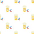 Pills in jar pattern seamless vector Royalty Free Stock Photo