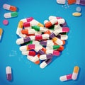 Pills of love. heart shape- vector Royalty Free Stock Photo