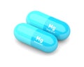 Pills with magnesium Mg element dietary supplements