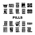 Pills Medicaments Collection Icons Set Vector Illustration Royalty Free Stock Photo