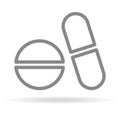 Pills, Medicine, Pharmacy Icon In Trendy Thin Line Style Isolated On White Background. Medical Symbol For Your Design Royalty Free Stock Photo
