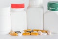Pills medicine, pills bottels Royalty Free Stock Photo