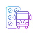 Pills for motion sickness gradient linear vector icon