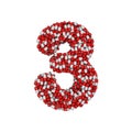 Pills number 3 - 3d digit Royalty Free Stock Photo