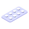 Pills pack icon, isometric style Royalty Free Stock Photo