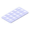 Pills pack icon, isometric style Royalty Free Stock Photo