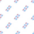 Pills pattern seamless vector Royalty Free Stock Photo