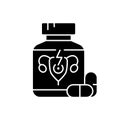 Pills for period cramps black glyph icon